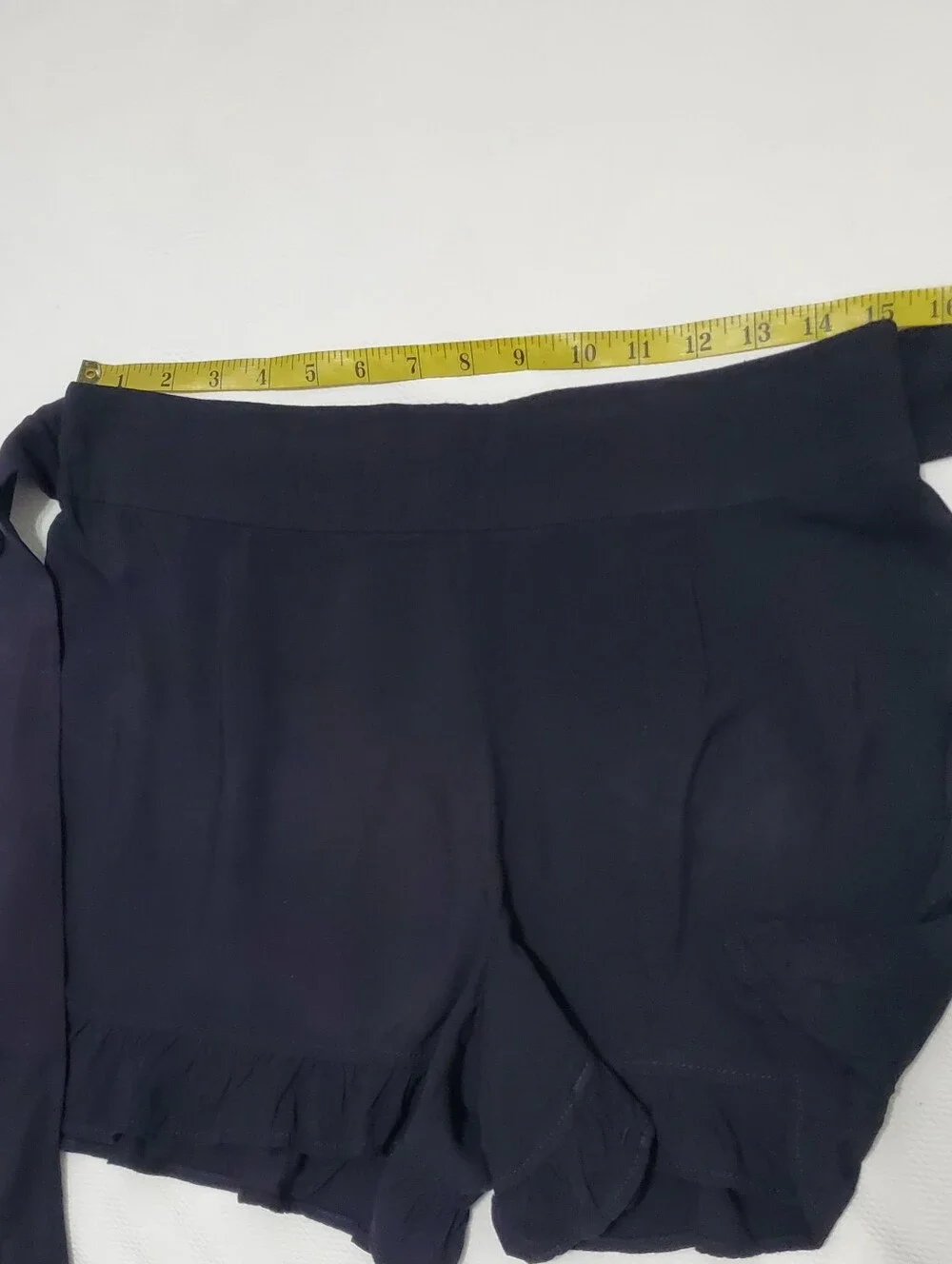 Free People Black Ruffle Tie Waist Pull On Shorts Small